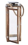 Laterne Windlicht Gartenlaterne Amelie 1 | Holz | Braun | mit Henkel - 2