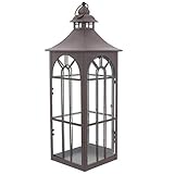 SIDCO Laterne Metall Gartenlaterne groß Windlicht Kerzenhalter Landhaus Shabby 45 cm - 2