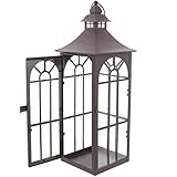 SIDCO Laterne Metall Gartenlaterne groß Windlicht Kerzenhalter Landhaus Shabby 45 cm - 4