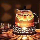 Ecooe Stövchen Teewärmer Kaffeewärmer aus Edelstahl mit Teelichthalter ,Teelicht und Teekanne ist nicht enthalten - 3