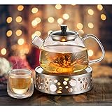Glastal Stövchen Teewärmer Kaffeewärmer aus Edelstahl mit Teelichthalter,Teelicht und Teekanne ist Nicht enthalten - 5