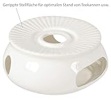 Porzellan Stövchen/Teewärmer für Teekanne in weiß, Ø 14,5cm, Original Aricola® - 2