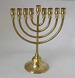 Chanukka-Leuchter - Chanukkia für Chanukkah aus Messing, aus Israel (Hanukkah Menora) - 2