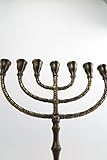 Jüdischer Kerzenleuchter Menorah Messing Chanukka Leuchter Chanukkaleuchter brüniert 29cm - 2