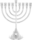 Chanukka-Leuchter - Chanukkia für Chanukkah, versilbert, traditionelles Design, aus Israel (Hanukkah Menora)