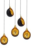 2er SET Orientalisches Windlicht Hängewindlicht Metall Ahreta 16 cm groß | Orientalische Teelichthalter Schwarz von außen und Gold innen | Marokkanische Windlichter hängend als Hängewindlichter - 4