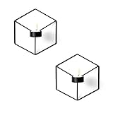 Win-Y Wandteelichthalter Metall Kerzenständer Wandkerzenhalter Kerzen- und Teelichthalter Hängend 2er Set (Schwarz)