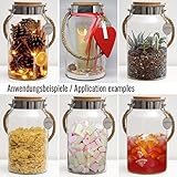 Dekovita Vorratsglas 5l H:30/D:16/Ö:10,6cm Korkdeckel Kordel Edelstahl Gartenlaterne Glasbehälter Dekoglas Windlicht - 3
