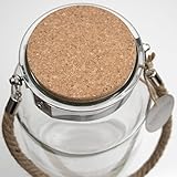 Dekovita Vorratsglas 5l H:30/D:16/Ö:10,6cm Korkdeckel Kordel Edelstahl Gartenlaterne Glasbehälter Dekoglas Windlicht - 4