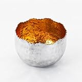 Teelichthalter | Teelichtschale Silber/Gold K | Windlicht Dekoschale aus Metall | Strahlender Teelichthalter | Weihnachtsdeko - 2