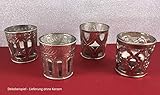 Marzoon Teelichthalter aus Glas und Metall, Antik Landhaus Nostalgie Orient Vintage Look in Silber - 3