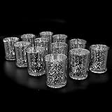 Maison & White Set von 12 Kristall Teegläser in Silber gesprenkeltem Glas | Ideal für Hochzeiten, Wohnkultur, Partys, Tischkultur und Geschenke Blei und Quecksilberfrei - 4