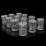 Maison & White Set von 12 Kristall Teegläser in Silber gesprenkeltem Glas | Ideal für Hochzeiten, Wohnkultur, Partys, Tischkultur und Geschenke Blei und Quecksilberfrei - 4