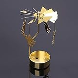 FXCO Spinning Rotary Karussell Teelicht Kerzenständer Stand Licht Geschenk Hochzeit Dekor (Engel) - 2