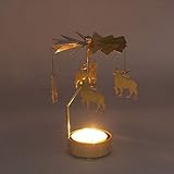 FXCO Spinning Rotary Karussell Teelicht Kerzenständer Stand Licht Geschenk Hochzeit Dekor (Engel) - 5