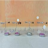 Upxiang Spinning Rotary Metall Karussell Teelicht Kerzenständer Stand Licht (C) - 2