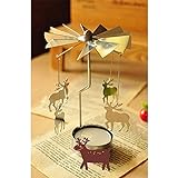 Deanyi Chic Karussell Kerzenhalter Kreative Spinning Teelicht Durable Metall Rotary Kerzenhalter für Hauptdekoration |Deer Home Zubehör - 4