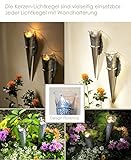 Dekolook Wandkerzenhalter 4er Set Wandteelicht Teelichthalter Gartenstecker Garten Kerzenhalter Wandleucher NEU - 5