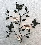 DanDiBo Wandteelichthalter Metall Kerzenständer Wandkerzenhalter für Teellichter 12120 Teelichthalter 62 cm Wandleuchter Kerzenhalter Wand Teelichtglas