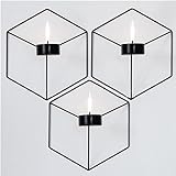 Gluckliy 3D Geometrischer Metall kerzenständer Wand Kerzenhalter Leuchter Home Decor (Schwarz) - 2