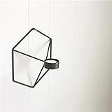 Gluckliy 3D Geometrischer Metall kerzenständer Wand Kerzenhalter Leuchter Home Decor (Schwarz) - 5