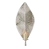 Pureday Wandkerzenhalter Leaf - Metall - Silber - Höhe ca. 69 cm