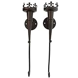 SIDCO Wandleuchter Metall Kerzenhalter Wanddeko Antik Fackel Kerzenleuchter 2 er Set - 3