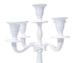 Mendler Kerzenleuchter HWC-D81, Kerzenständer Leuchter Kerzenhalter, 5-armig aus Aluminium 31cm massiv 0,6kg ~ Farbe: Weiß - 2