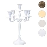 Mendler Kerzenleuchter HWC-D81, Kerzenständer Leuchter Kerzenhalter, 5-armig aus Aluminium 31cm massiv 0,6kg ~ Farbe: Weiß - 6