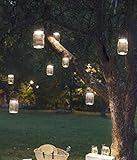 Glas Solar-LED Laterne im Marmeladenglas mit Seilhenkel – 12 Stunden Beleuchtungsdauer - 8