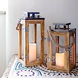 Holz Laterne mit LED Kerze inkl. Zeitschaltuhr – in verschiedene Größen - 2