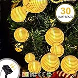 Solar LED Laternenkette für die Terrasse oder Garten – Länger 4.8 Meter & 30 LEDs - 4